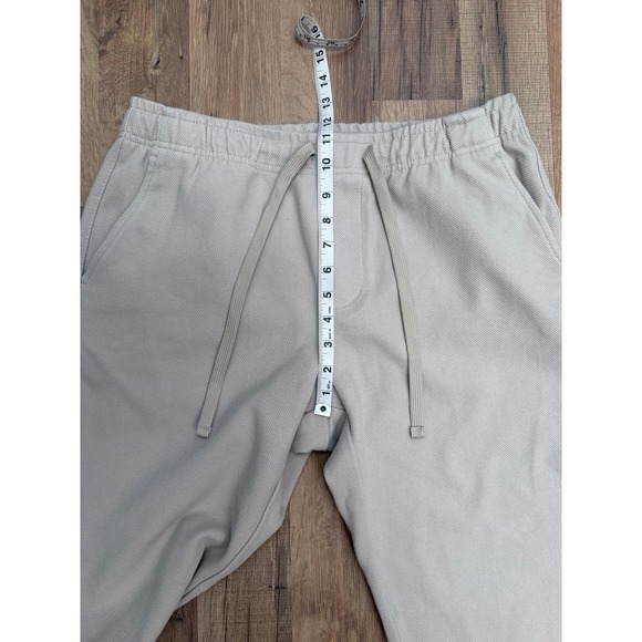 ZARA Mens Beige Twill Jogger Pants Size L | Elastic Waist Straight Fit - Picture 8 of 9